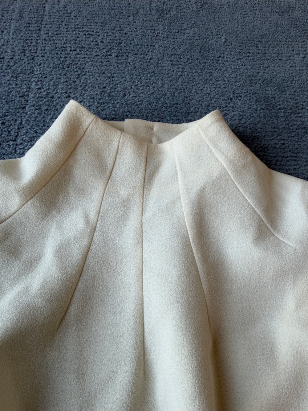 Emilia Wickstead Cream High-Neck Draped Sleeve Blouse - Picture 5 of 11